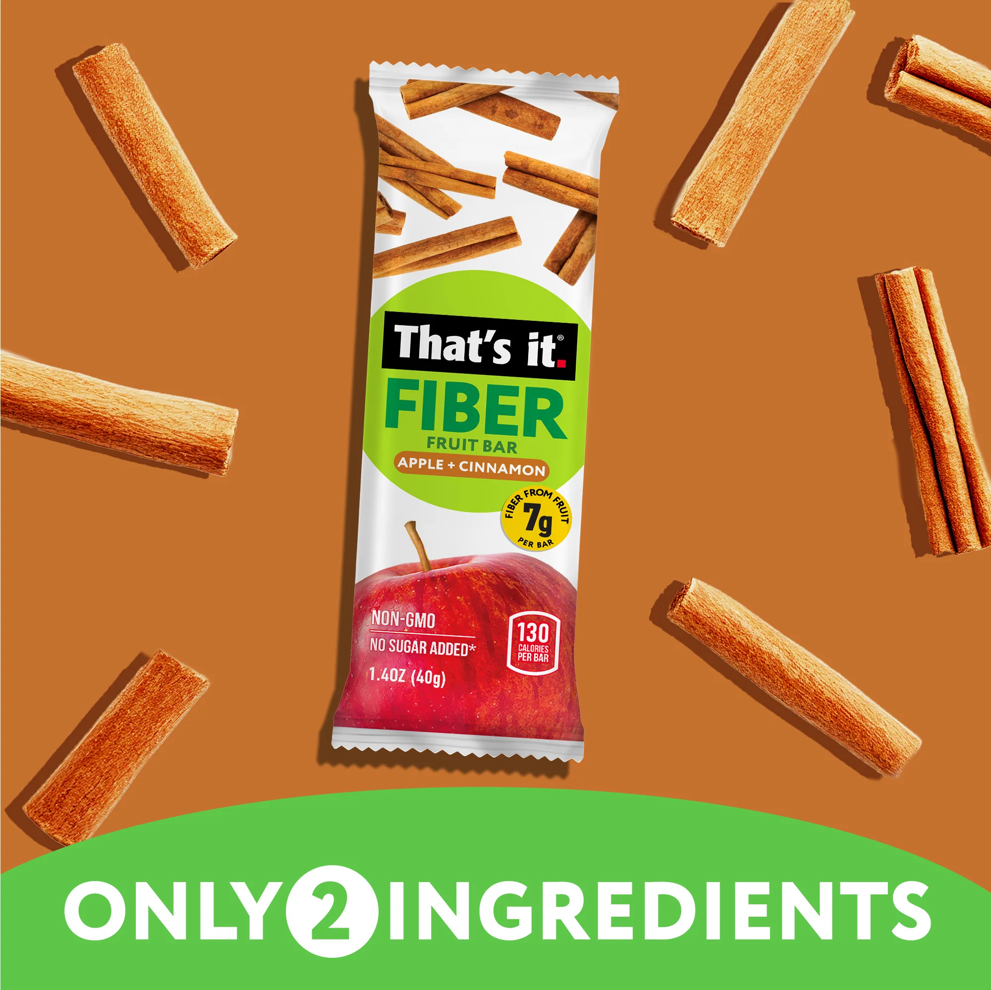 Apple + Cinnamon Fiber Fruit Bars (12 Bars) - Image 4
