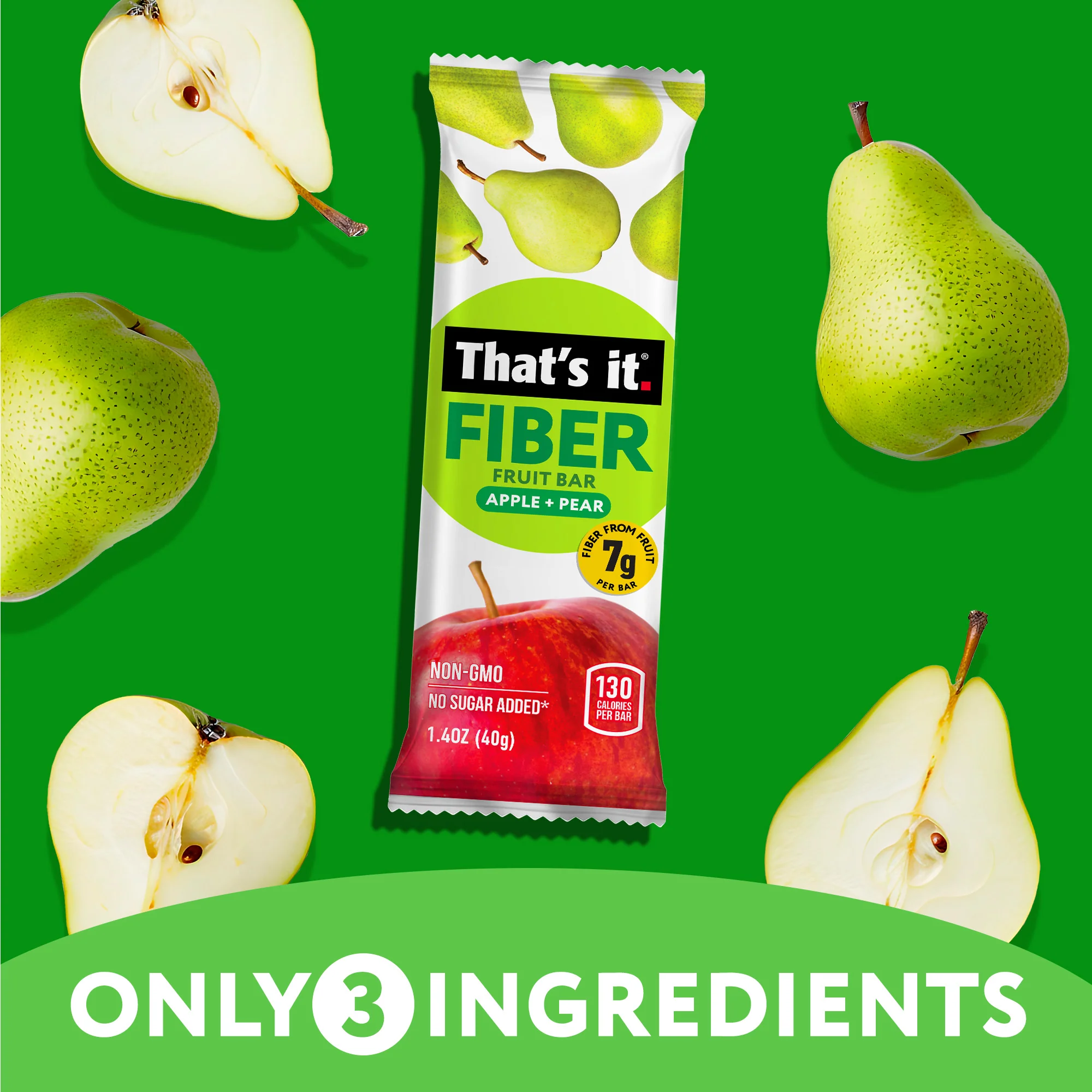 Apple + Pear Fiber Fruit Bars (12 Bars) - Image 4