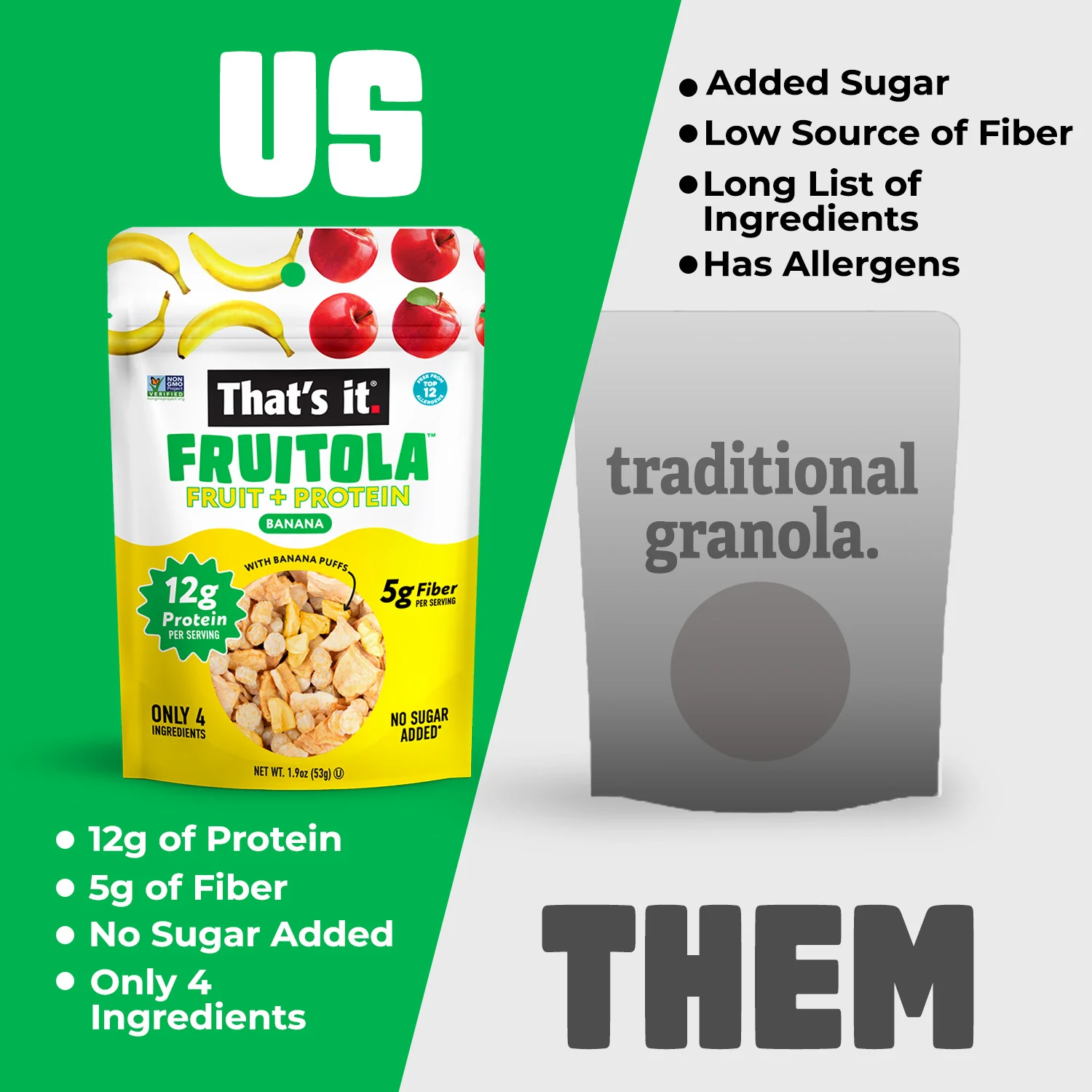 Banana Fruitola Fruit Granola - Snack Size (4 Packs) - 1.9oz - Image 8