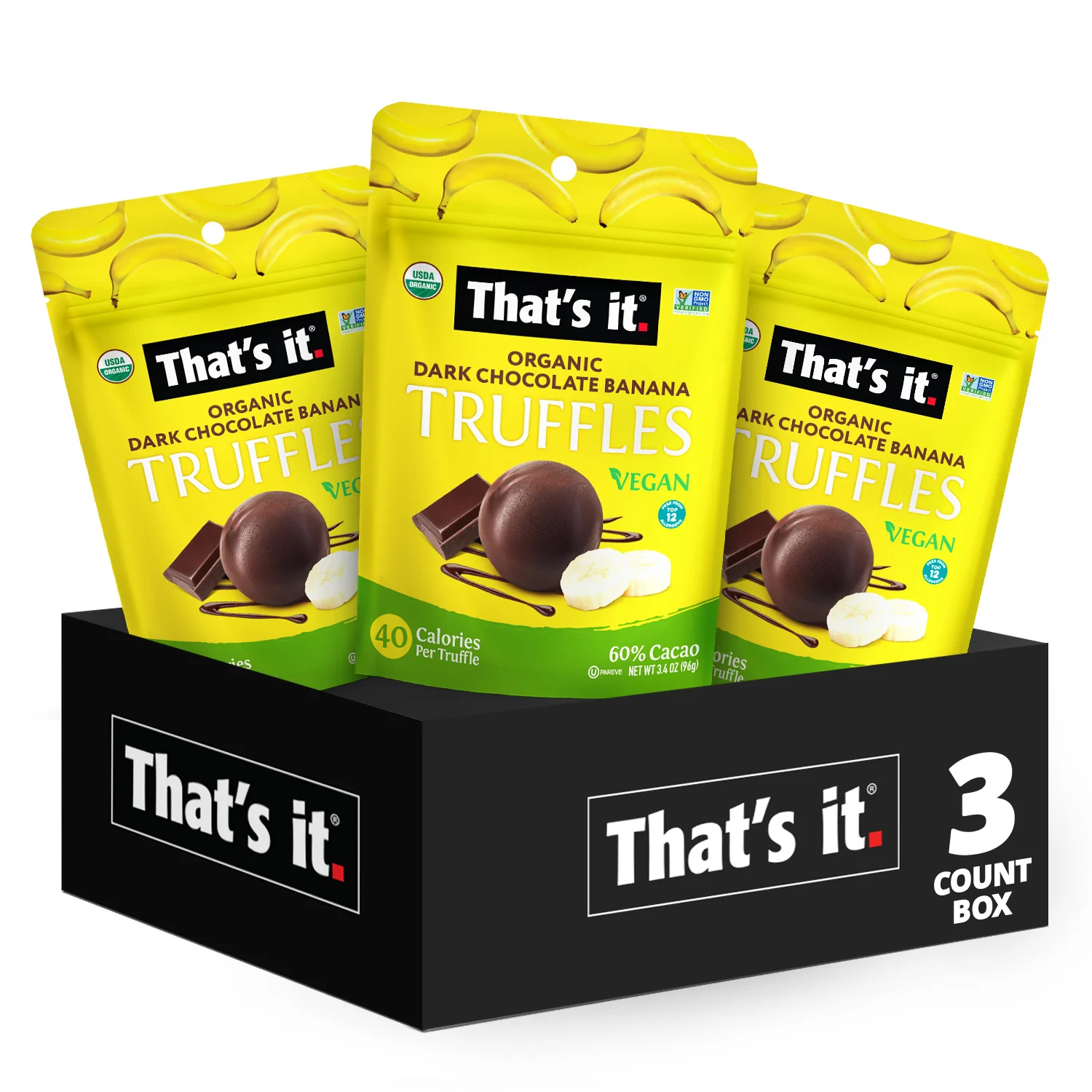 Organic Dark Chocolate Banana Truffles (3 Packs)