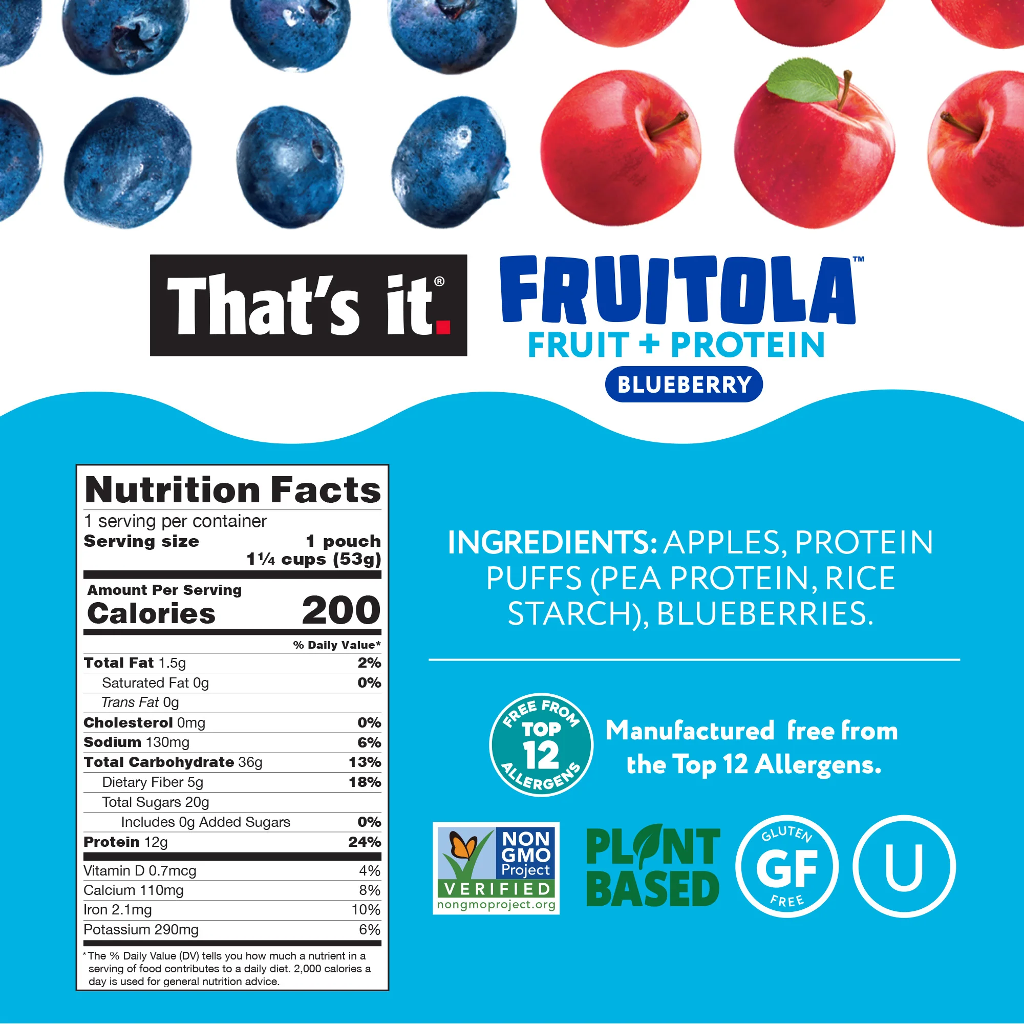 Blueberry Fruitola Fruit Granola - Snack Size (4 Packs) - 1.9oz - Image 3