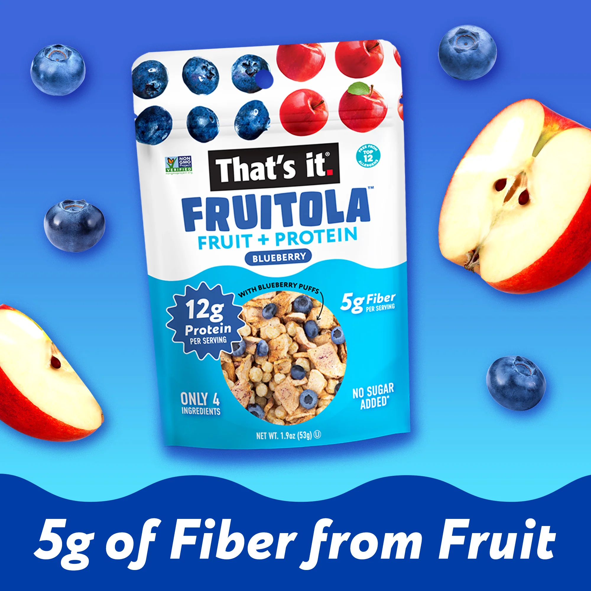 Blueberry Fruitola Fruit Granola - Snack Size (4 Packs) - 1.9oz - Image 5