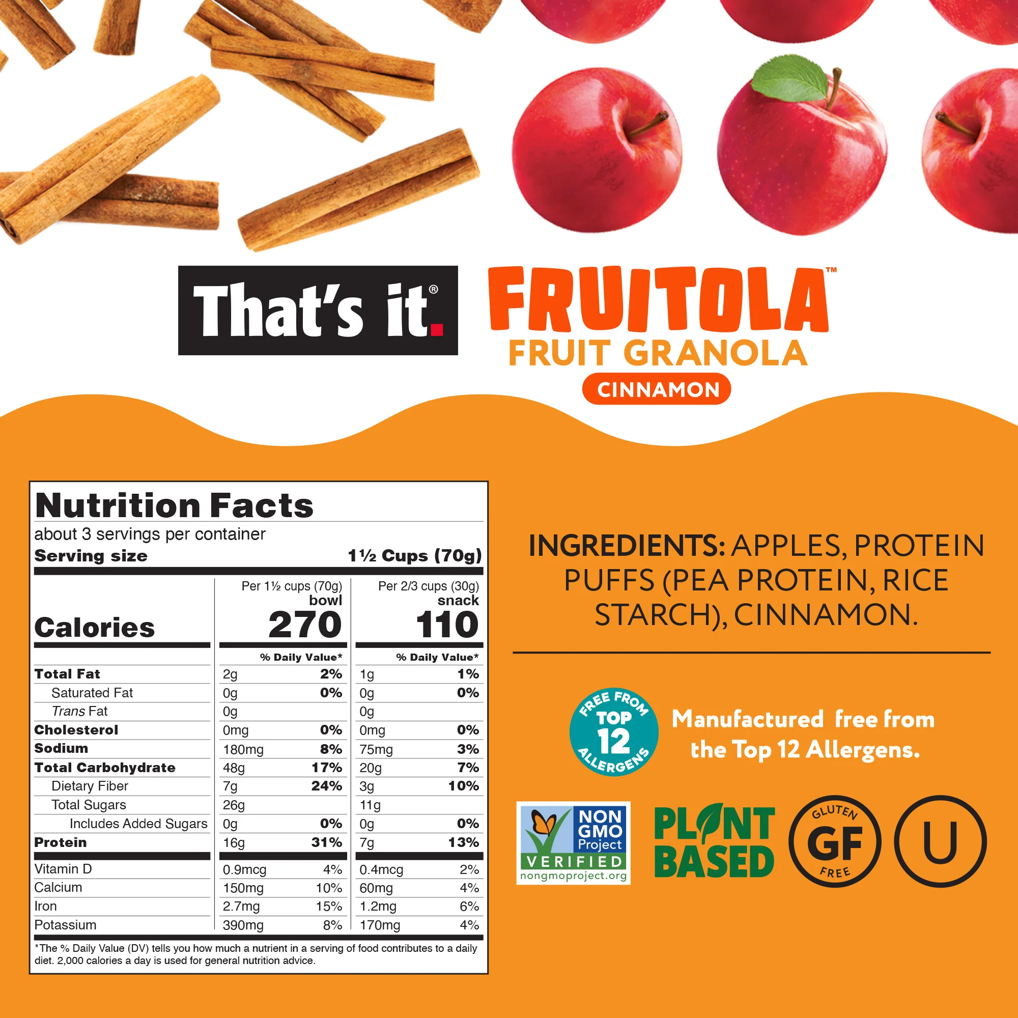Cinnamon Fruitola Fruit Granola (3 Packs) - 7oz - Image 3