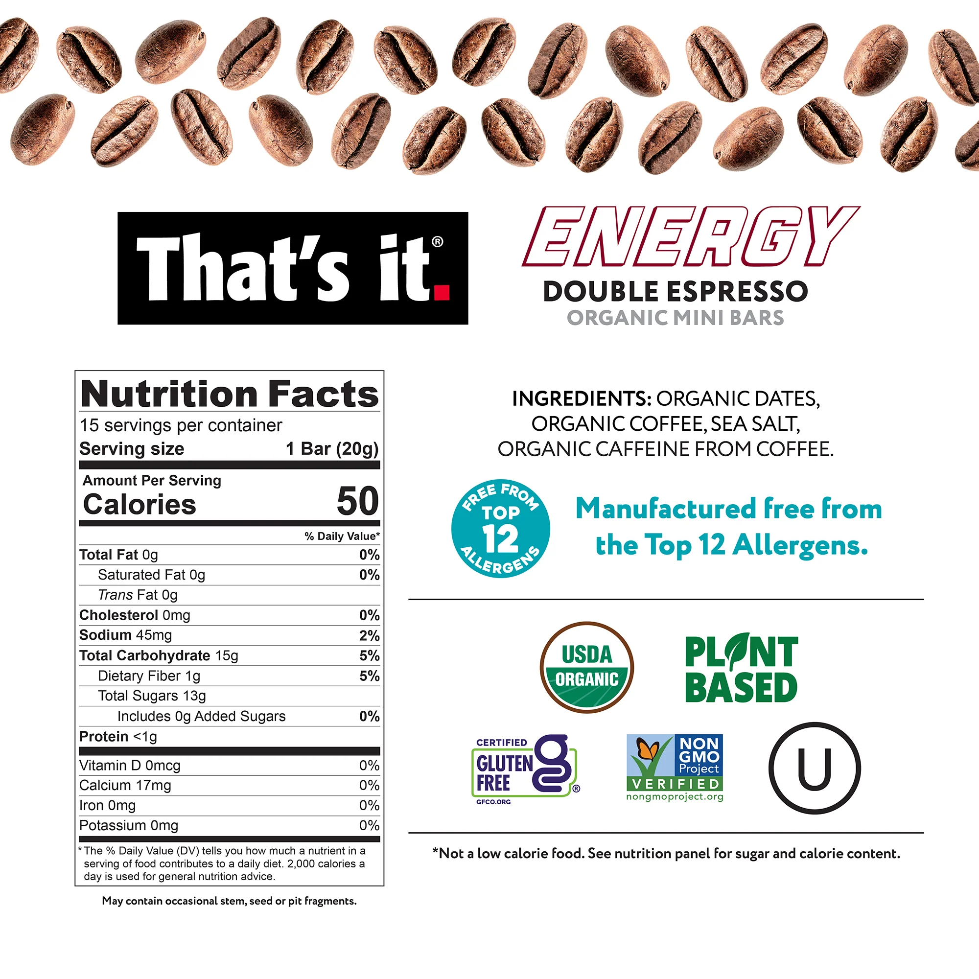 Double Espresso Organic Energy Mini Bars - Image 3