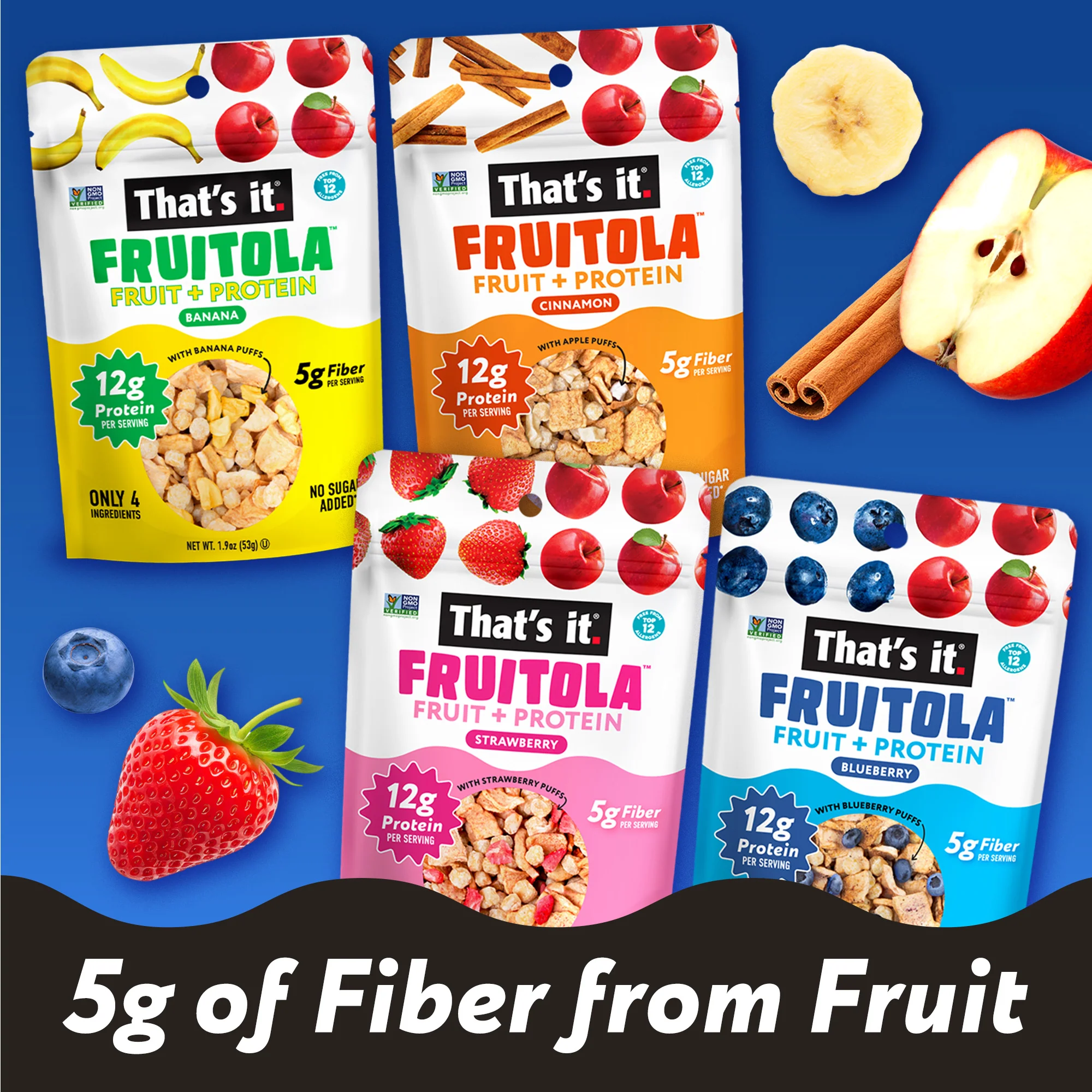 Fruitola Fruit Granola Snack Size Variety Pack (4 Packs) - 1.9oz - Image 4
