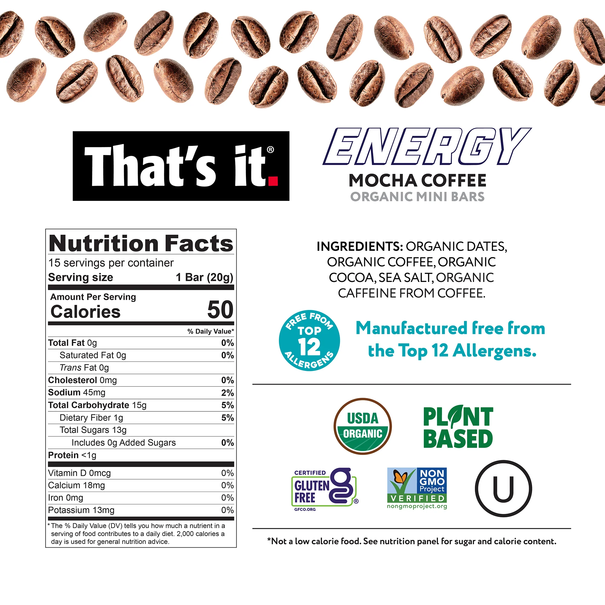 Mocha Coffee Organic Energy Mini Bars - Image 3