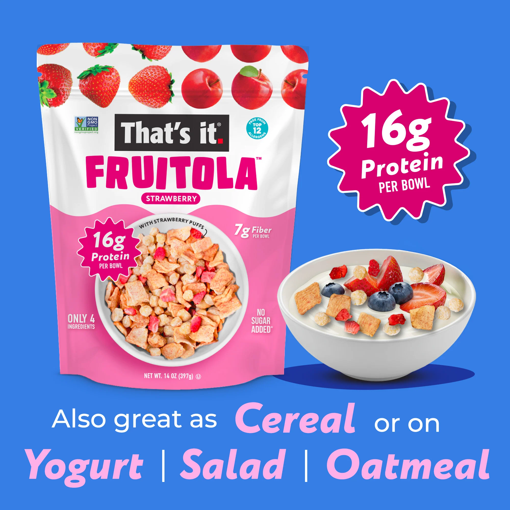 Strawberry Fruitola Fruit Granola (Family Size) - 14oz - Image 3