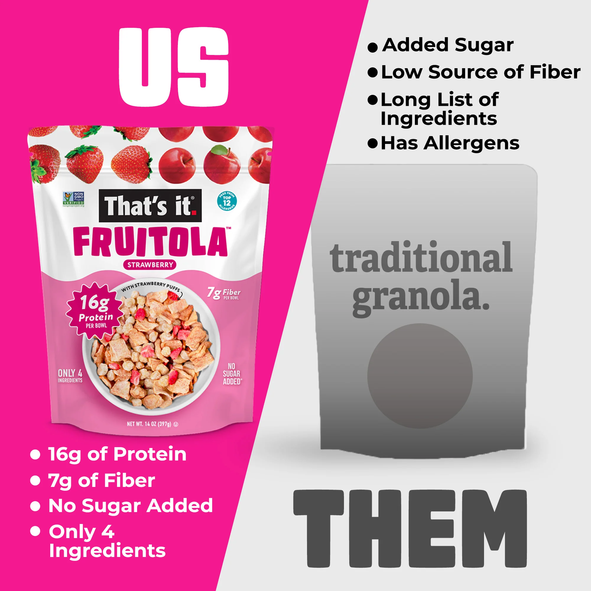 Strawberry Fruitola Fruit Granola (Family Size) - 14oz - Image 7