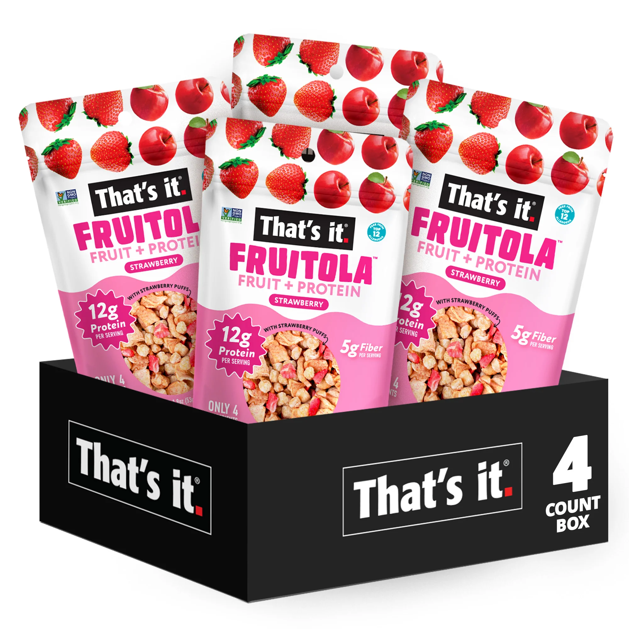 Strawberry Fruitola Fruit Granola - Snack Size (4 Packs) - 1.9oz