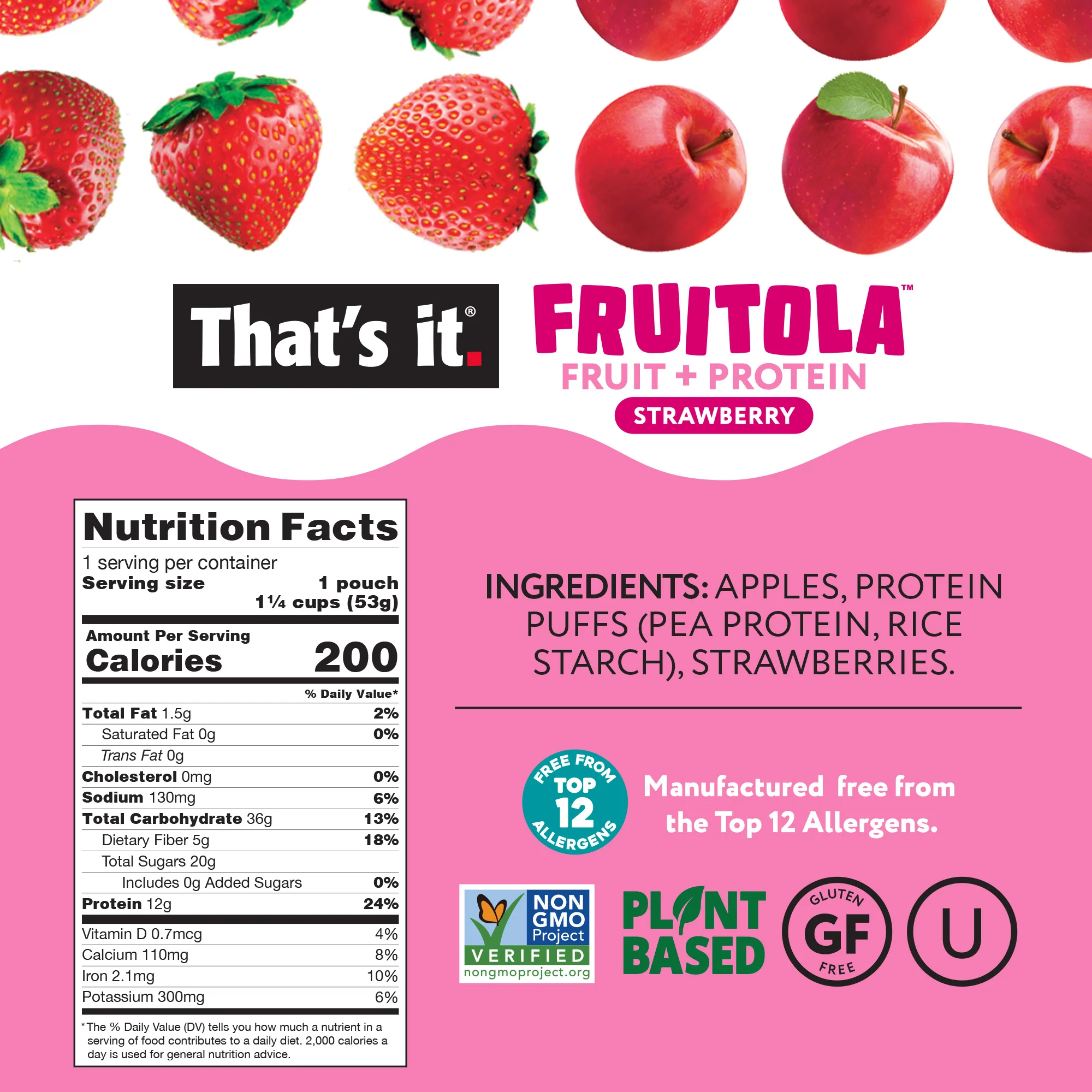 Strawberry Fruitola Fruit Granola - Snack Size (4 Packs) - 1.9oz - Image 3