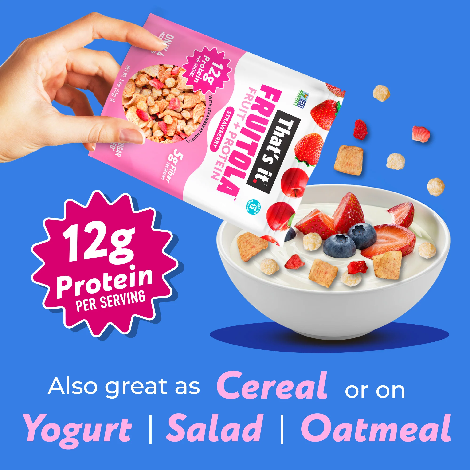 Strawberry Fruitola Fruit Granola - Snack Size (4 Packs) - 1.9oz - Image 4